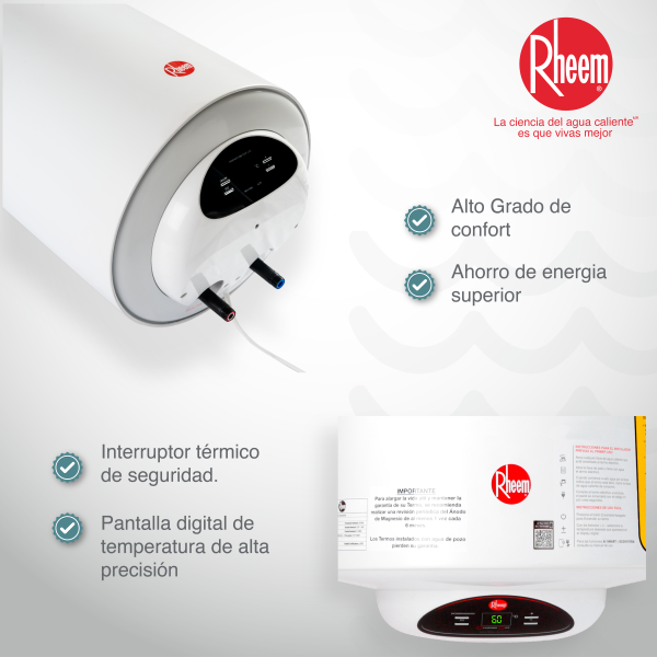 Calentador De Acumulación Rheem Eléctrico 21 galones / 80 Litros