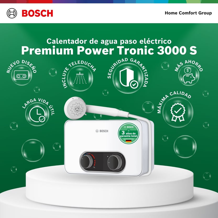 CALENTADOR ELECTRICO DE PASO BOSCH 5.5 KW   TRONIC 3000S MONOPUNTO