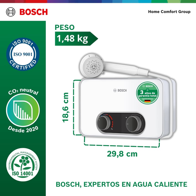 CALENTADOR ELECTRICO DE PASO BOSCH 5.5 KW   TRONIC 3000S MONOPUNTO